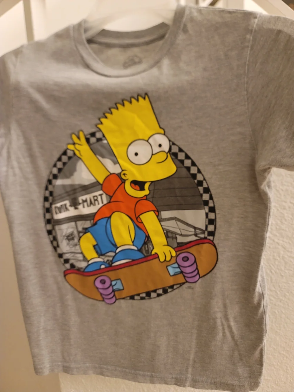 Kids Grey Bart Simpson Graphic Tee - Yellow/Red/Blue